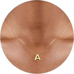 Gold Initial Necklace for Everyday Wear - Dainty A-Z Pendant, Preserve Memories